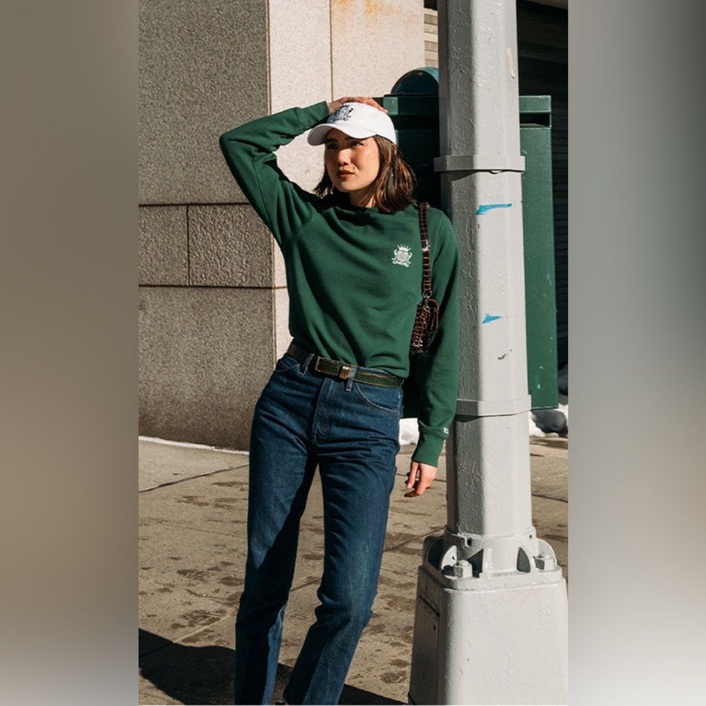 Frame Denim x Carlyle Collab Crew Sweatshirt Green